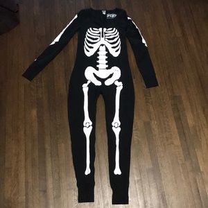 VS Pink skeleton onesie with back opening